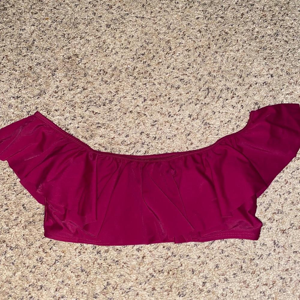 Rue21 Burgundy Off-Shoulder Bikini Top